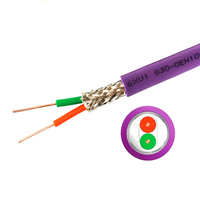 Cable blindado de comunicación Profibus Fieldbus DP con conductor de cobre sólido de 2 núcleos y 22AWG