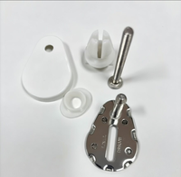 Siège de toilette dissimulé Guccia en acier inoxydable SUS304, moulage par surmoulage plastique, moulage en deux parties, kit de fixation