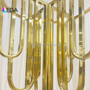 LEDA Nouveauté Support de fleurs haut de gamme en métal doré pour centre de table de mariage - Product Image 4