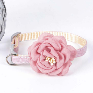 <span class=keywords><strong>Collar</strong></span> de Color sólido para mascotas, <span class=keywords><strong>Collar</strong></span> de gato con hebilla ajustable de flores, de algodón, trajes de decoración para perros pequeños, suministros para cachorros - Product Image 2