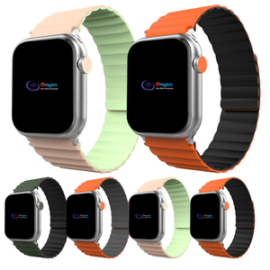 Eraysun-Bracelet de montre en silicone magnétique, deux couleurs ultra 2, 42/44/45/49mm, <span class=keywords><strong>pour</strong></span> <span class=keywords><strong>Apple</strong></span> I <span class=keywords><strong>Watch</strong></span> 7 8 9, bracelet en caoutchouc <span class=keywords><strong>pour</strong></span> femmes - Product Image 1