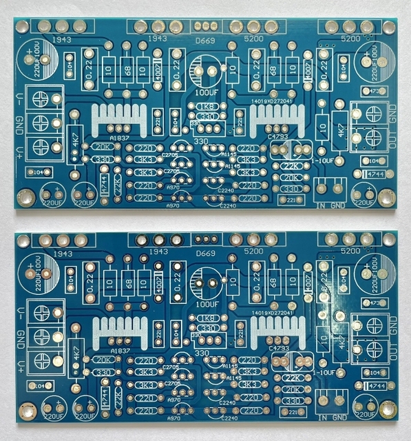 Mono 200W Amplifier Board PCB Power Amplifier PCB Board 1943+5200 for Audiophile DIY