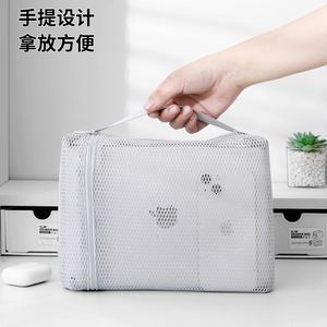 Mesh Toiletry Organizer <b>Bag</b> 7 Inch Zipper Portable <b>Foldable</b> Washroom Storage Small Medium Large Sizes - Product Image 4