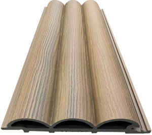 Revêtement mural moderne WPC pour l'extérieur Panneau en bois semi-circulaire imperméable facile à l'extérieur <span class=keywords><strong>Jardin</strong></span> composite en plastique co-extrusion - Product Image 1