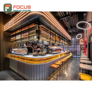 ชั้นวางกาแฟแบบตั้งพื้นหลายชั้น ชั้นวางถุงกาแฟ ตกแต่งด้วยไม้ ชั้นวางโชว์สินค้าคาเฟ่ - Product Image 1