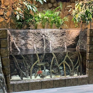 Tanque de peces de resina cuadrado y cilíndrico, decoración inolvidable para el hogar con acuarios y accesorios empaquetados en caja - Product Image 1