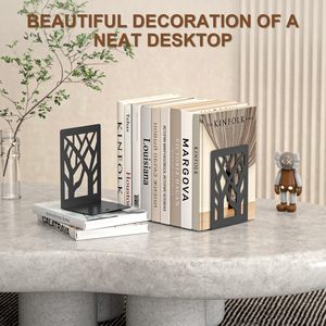 Set di Fermalibri in Metallo Moderno, Porta Libri da Scrivania a Forma di Albero Nero, Supporto Antiscivolo per Libri per <span class=keywords><strong>Casa</strong></span> <span class=keywords><strong>e</strong></span> Ufficio - Product Image 5