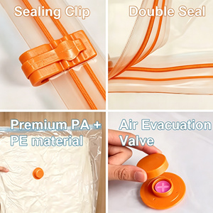 Bolsas de Almacenamiento al Vacío Transparentes, Organizador de Ropa Cuadrado, Bolsa Plegable para Ahorrar Espacio, para Ropa de Cama y Viajes - Product Image 5