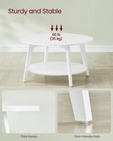 Table basse moderne portable et écologique en bois de pin rond à 2 niveaux, multifonctionnelle avec espace de rangement, meubles de salon pour gagner de la place