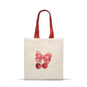 Bolso de mano ecológico con estampado de cerezas, bolso de lona para mujer, para compras, playa y uso diario, disponible para la venta. - Product Image 1