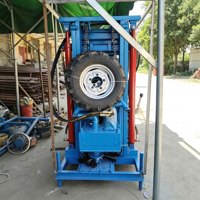 Équipement de forage de puits d'eau sur roues de 100m-150m pour usage agricole, appareil de forage de puits portable