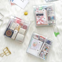 Ins Style PVC Fichier Dossier Étanche Ligne D'enroulement Cosmétique Organisateur Portable Papeterie Voyage Sac De Rangement