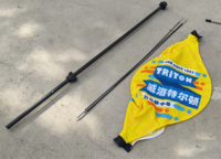 Drapeaux de lanterne rotatifs TRITON uniques et attrayants, mât en aluminium, bannières publicitaires portables d'extérieur, forme de plage