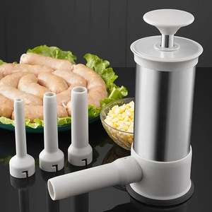 Grande machine à saucisses manuelle – Appareil à saucisses et à boulettes de viande en acier inoxydable 304, outil de remplissage maison avec moule à boulettes de viande – He - Product Image 2