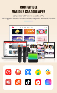 Chất Lượng Cao Microphone Karaoke Di Động <span class=keywords><strong>Bluetooth</strong></span> 5.3 Loa Với 2 Micro Không Dây Nhà Gia Đình Máy Hát Cho Quà Tặng - Product Image 4