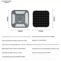 Lampadaires solaires LED étanches IP65 pour usage routier, alimentation par batterie, structure en alliage d'aluminium, télécommande, éclairage solaire extérieur