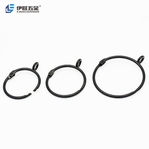 Anneaux de fixation pour <span class=keywords><strong>rideau</strong></span> de douche en métal noir YIWANG - Product Image 2