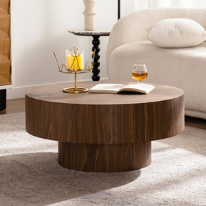 Durable Modern Round Wood 30.51 Inch <b>Coffee</b> <b>Table</b> for Living Room Furniture Bedroom Dining - Product Image 5