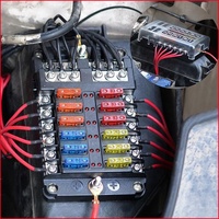 Boîtier de fusibles étanche à 12 circuits avec indicateur LED, borne négative 32V CC pour voiture, bus, usage maritime