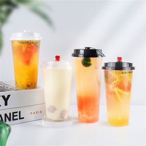Vasos de Plástico Desechables para Bebidas Frías y Calientes de 90 mm, con Tapa y Pajita, para Té de Burbujas, Café, Jugos, con Logotipo Personalizado para Restaurantes, Venta al por Mayor - Product Image 3