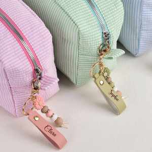 Daisy Beaded <b>Keyring</b> for Girls & <b>Women</b>, Leather Tassel Keychain, Custom Name <b>Keyring</b>, Birthday Present - Product Image 5