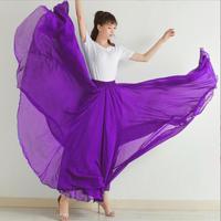 Ecowalson Jupe en mousseline de soie à 720 degrés pour femmes, tenue de danse longue assortie, robes de soirée pour femmes