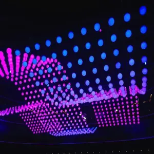 كرة led ثلاثية الأبعاد ملونة بالكامل بطول 50 مللي متر لتزيين النادي الليلي