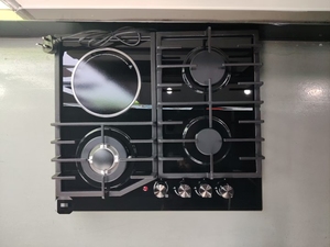 Cocina de <span class=keywords><strong>Gas</strong></span> de <span class=keywords><strong>4</strong></span> 1 quemador con electrodomésticos de cocina de vidrio templado negro-Estufa eléctrica de <span class=keywords><strong>Gas</strong></span> para uso doméstico en hoteles Material cerámico de hierro - Product Image 2