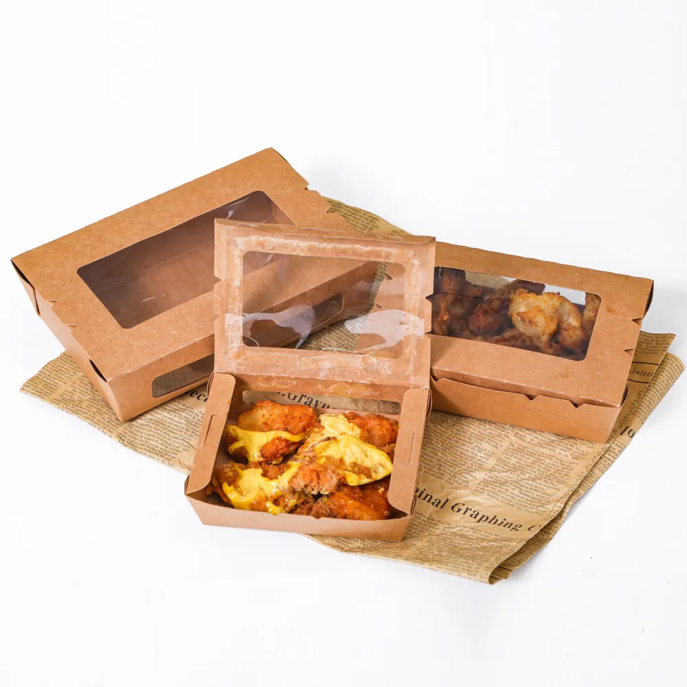 עוף מטוגן מזון קופסות Takeaway אריזה נפרד הגנת סביבה לקחת את קופסא ארוחת צהריים מהיר מזון מכולות