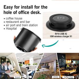 Meuble 3 en 1 Rétractable 10W Table Cachée Charge Rapide USB Intégré Bureau Batterie Chargeur de Téléphone - Product Image 6