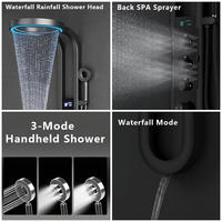 Panneau de douche SPA moderne en laiton avec affichage numérique LED, mitigeur chaud/froid, ensemble de douche pluie 3 fonctions pour projets hôteliers, personnalisation OEM
