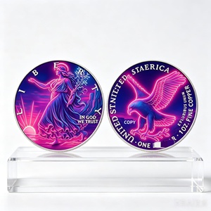 Koin Tantangan Tembaga Murni 1oz Grosir, Figur Liberty Neon 3D & Medali Elang untuk Koleksi Patriotik & Hadiah Dekorasi Seni - Product Image 1