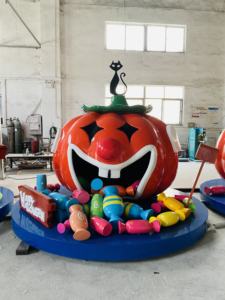 Nuovo Design gigante <span class=keywords><strong>di</strong></span> <span class=keywords><strong>Halloween</strong></span> personalizzato in fibra <span class=keywords><strong>di</strong></span> vetro <span class=keywords><strong>caramelle</strong></span> <span class=keywords><strong>di</strong></span> zucca per interni ed esterni casa ufficio Hotel Club decorazione - Product Image 6