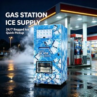Distributeur automatique de glace commercial 24h/24 et 7j/7 sans surveillance, kiosque de vente de glaçons en libre-service pour station-service