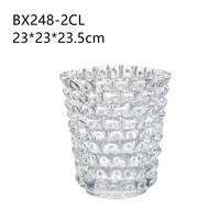 YN fait à la main soufflé à la bouche Vase en verre clair brillant Triangle prismes épineux Design décor de Table pièce maîtresse Vases de mariage