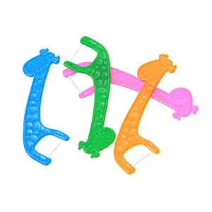 Giraffe Shape Animal Kids Dental Flosser Supplier