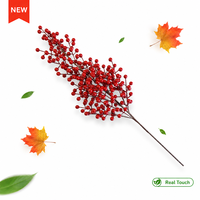 Ranting Holly Merah Buatan Premium untuk Dekorasi Natal, Hiasan Meja Pesta Rumah & Ornamen Mantel