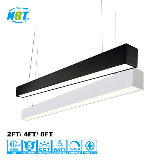 NGT Modern Indoor Ceiling & Wall Mount Linkable LED Linear Light Aluminum Construction Adjustable Color Temperature