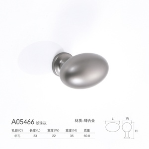 Morandi Color Series Modern Zinc Alloy Oval Pigeon Egg Cabinet <b>Drawer</b> Single-Hole Handle for <b>Small</b> Kitchen Hotel Wardrobe - Product Image 3