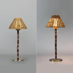 Natural <strong>Bamboo</strong> Rattan Weaving Lampshade Apply Rechargeable Desk <strong>Lamp</strong> Decorate Restaurant Living Room Led <strong>Table</strong> <strong>Lamp</strong> - Product Image 6