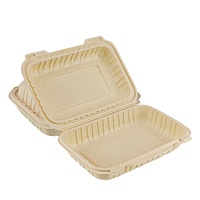 Boîte à emporter jetable de style américain, rectangulaire, micro-ondable, modèle PLM963CS, écologique et biodégradable, 963 pouces
