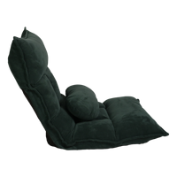 Fauteuil pouf vert réglable et pliable pour économiser de l'espace, idéal pour appartement studio