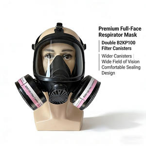 Masker Gas Wajah Penuh MF15 dengan Tabung Filter B2KP100 Bersertifikasi <span class=keywords><strong>CE</strong></span> Perlindungan Kimia Perlindungan Penuh Terhadap Gas dan Partikel - Product Image 4