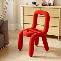 Tabouret de coiffeuse de salon de forme irrégulière en fer moderne amélioré Tube incurvé Design chaise de salle à manger chaise de poulpe chaise de maquillage