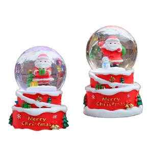 クリエイティブクリスマスレジンオーナメント卸売-サンタクリスタルボール光る水バルーンカスタマイズ可能なツリー手描き雪だるま