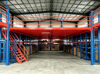 HONGXIN Étagère de mezzanine robuste en acier laminé à froid sans boulons, personnalisable, 2/3 niveaux, revêtement poudré, protection contre la corrosion
