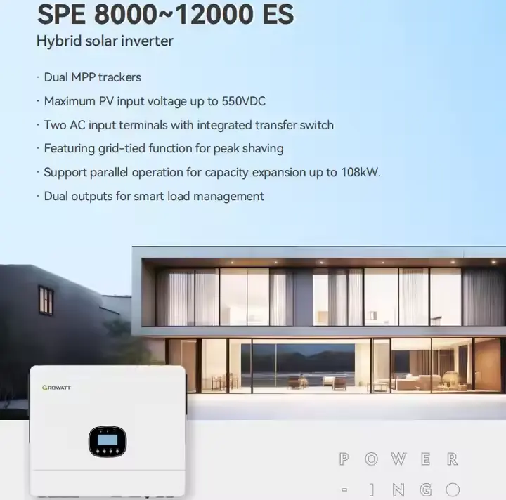 Growatt Hybrid Inverter SPE 10000ES 10KW Solar Inverter 10000W Home Use ...