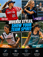 Maßgeschneiderte Softball-Uniformen für Damen Sublimationsdruck Tackle-Twill-Stickerei 10 Stück MOQ Premium Atmungsaktiv Feuchtigkeitsableitend 100% Polyester