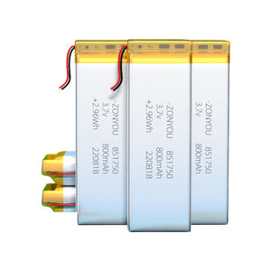 저렴한 가격 공장 851750 리포 배터리 셀 충전식 800mAh 리튬 폴리머 배터리 (애견 훈련기, 전자책, 캠핑 라이트용) - Product Image 1
