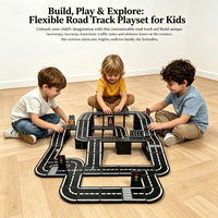 58 pièces de tuiles magnétiques pour circuit de course DIY, blocs de construction flexibles de 7,5 cm, jouet éducatif pour enfants, jeu de construction créatif